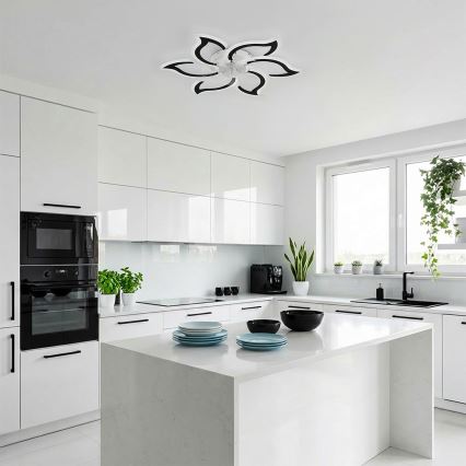 Brilagi - Ventilatore da soffitto LED dimmerabile, 34W, 230V, 3000-6500K, diametro 83 cm, nero, con telecomando
