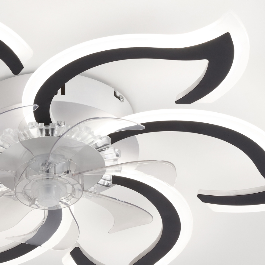Brilagi - Ventilatore da soffitto LED dimmerabile, 34W, 230V, 3000-6500K, diametro 83 cm, nero, con telecomando