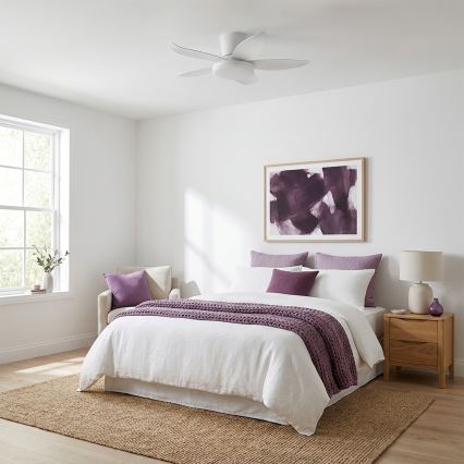 Brilagi - Ventilatore da soffitto dimmerabile a LED 32W/230V Ø 95 cm bianco + telecomando