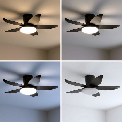Brilagi - Ventilatore da soffitto LED dimmerabile LED/32W/230V Ø 95 cm nero + telecomando