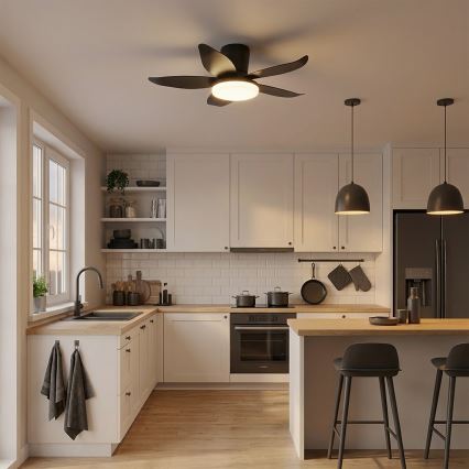 Brilagi - Ventilatore da soffitto LED dimmerabile LED/32W/230V Ø 95 cm nero + telecomando