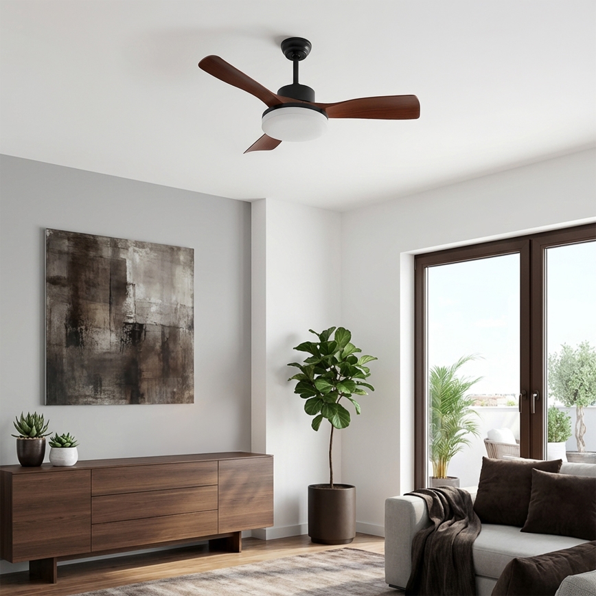 Brilagi - Ventilatore da soffitto LED dimmerabile LED/34W/230V 3000-6500K Ø 106 cm nero/marrone + telecomando