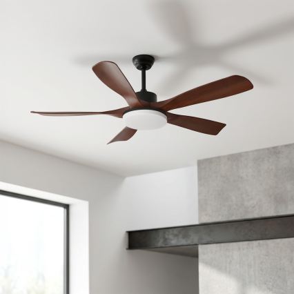 Brilagi - Ventilatore da soffitto dimmerabile LED/34W/230V 3000-6500K Ø 132 cm nero/marrone + telecomando