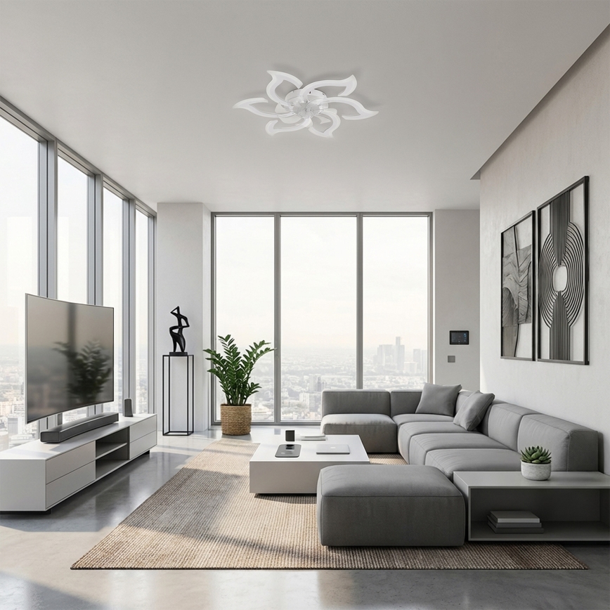 Brilagi - Ventilatore da soffitto dimmerabile a LED/34W/230V 3000-6500K Ø 83 cm bianco + telecomando