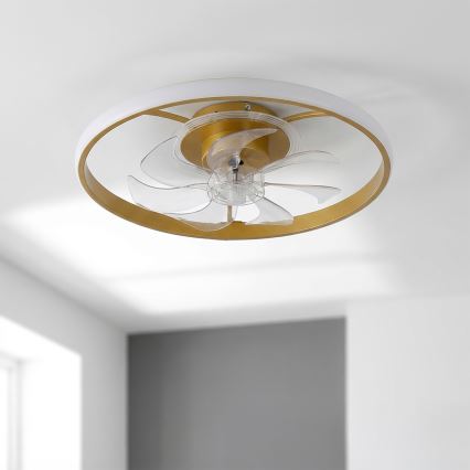 Brilagi - Ventilatore da soffitto LED dimmerabile LED/66W/230V 3000-6500K Ø 55 cm bianco/oro + telecomando