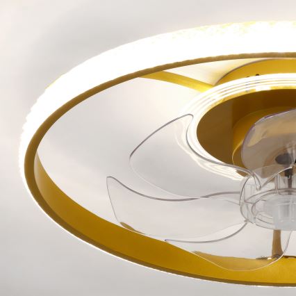 Brilagi - Ventilatore da soffitto LED dimmerabile LED/66W/230V 3000-6500K Ø 55 cm bianco/oro + telecomando