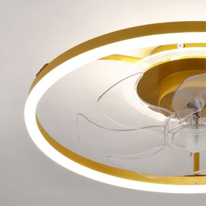 Brilagi - Ventilatore da soffitto dimmerabile LED/66W/230V 3000-6500K diam. 55 cm bianco/oro + telecomando