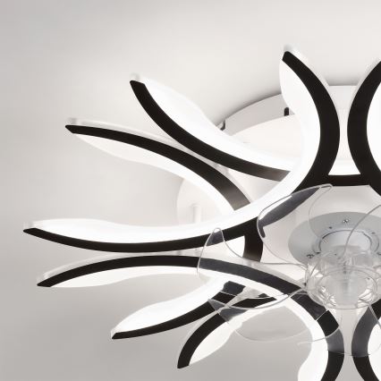 Brilagi - Ventilatore da soffitto dimmerabile a LED, 70W/230V, Ø 76 cm, nero, con telecomando
