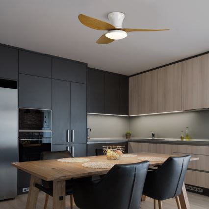 Brilagi - Ventilatore da soffitto dimmerabile a LED LED/30W/230V 3000-6500K bianco/marrone + telecomando