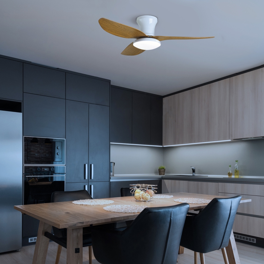 Brilagi - Ventilatore da soffitto dimmerabile a LED LED/30W/230V 3000-6500K bianco/marrone + telecomando