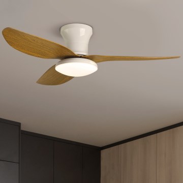 Brilagi - Ventilatore da soffitto dimmerabile a LED LED/30W/230V 3000-6500K bianco/marrone + telecomando