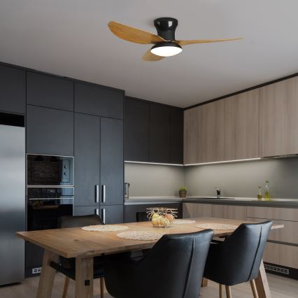 Brilagi - Ventilatore da soffitto dimmerabile a LED LED/30W/230V 3000-6500K nero/marrone + telecomando