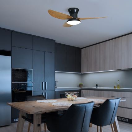 Brilagi - Ventilatore da soffitto dimmerabile a LED LED/30W/230V 3000-6500K nero/marrone + telecomando