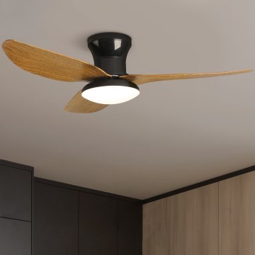 Brilagi - Ventilatore da soffitto dimmerabile a LED LED/30W/230V 3000-6500K nero/marrone + telecomando