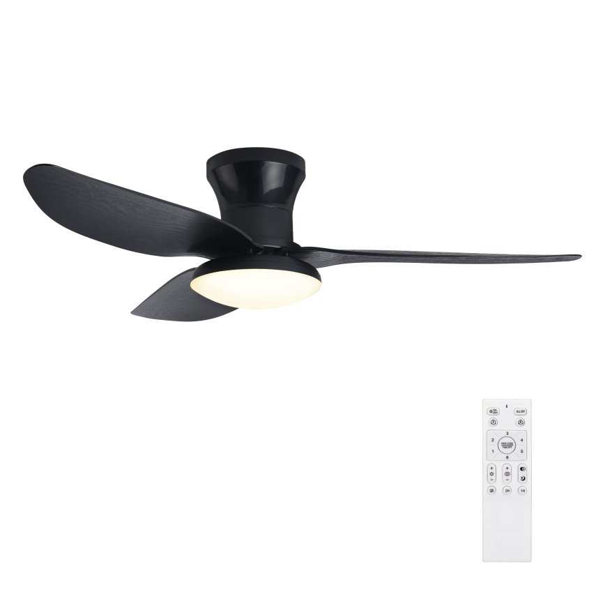Brilagi - Ventilatore da soffitto dimmerabile a LED LED/30W/230V 3000-6500K nero + telecomando