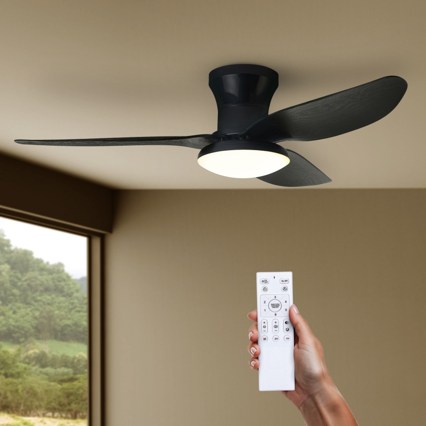 Brilagi - Ventilatore da soffitto dimmerabile a LED LED/30W/230V 3000-6500K nero + telecomando