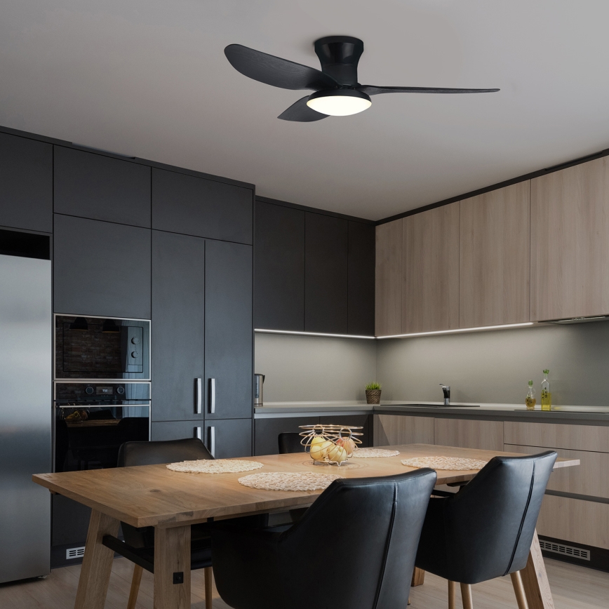 Brilagi - Ventilatore da soffitto dimmerabile a LED LED/30W/230V 3000-6500K nero + telecomando