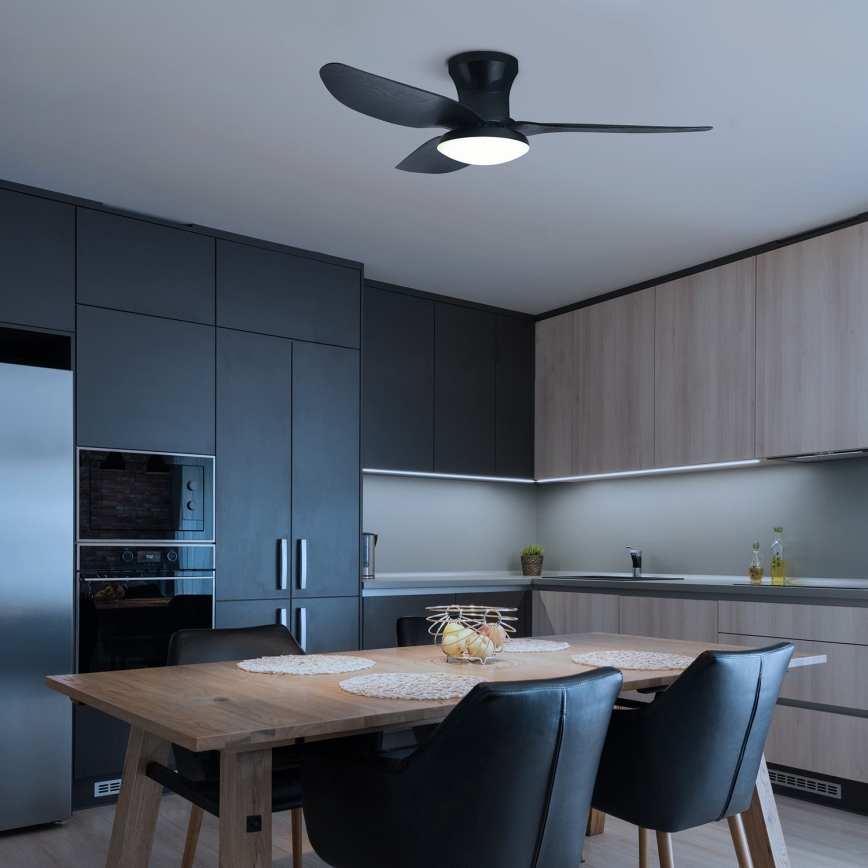 Brilagi - Ventilatore da soffitto dimmerabile a LED LED/30W/230V 3000-6500K nero + telecomando