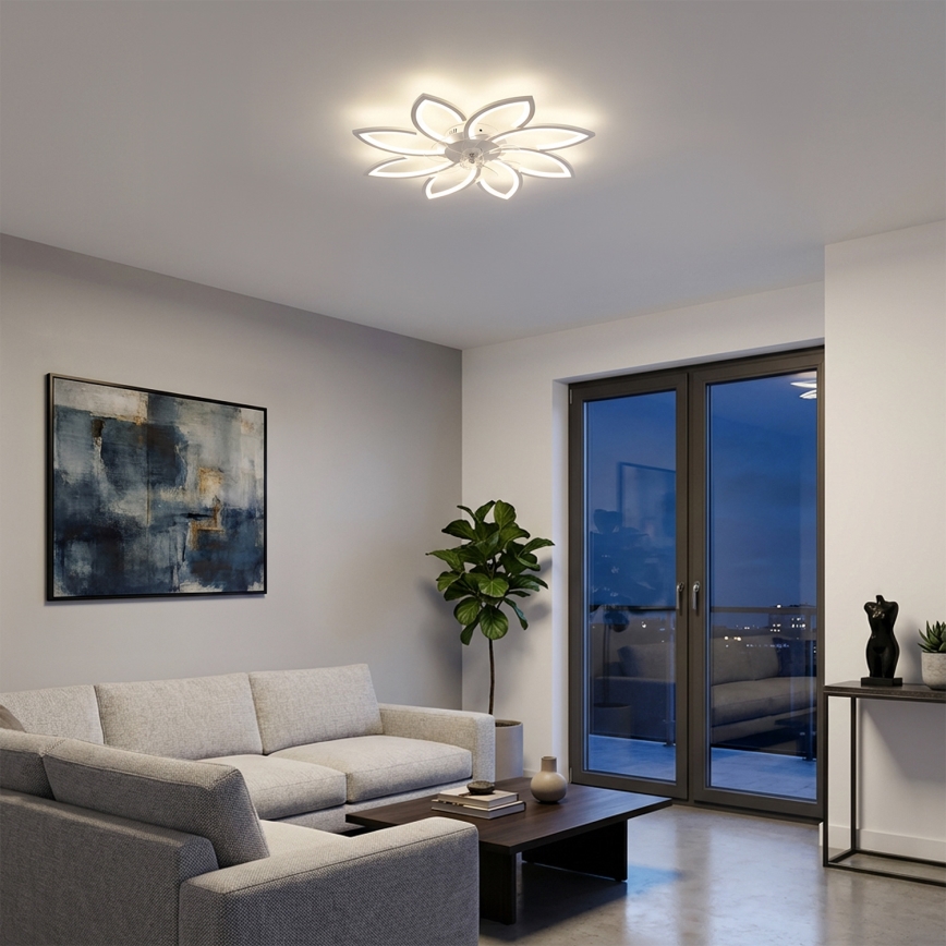 Brilagi - Ventilatore da soffitto dimmerabile a LED 43W/230V Ø 90 cm bianco + telecomando
