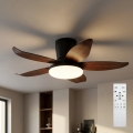 Brilagi - Ventilatore da soffitto dimmerabile con LED 32W/230V 3000–6500K Ø 95 cm nero/marrone + telecomando