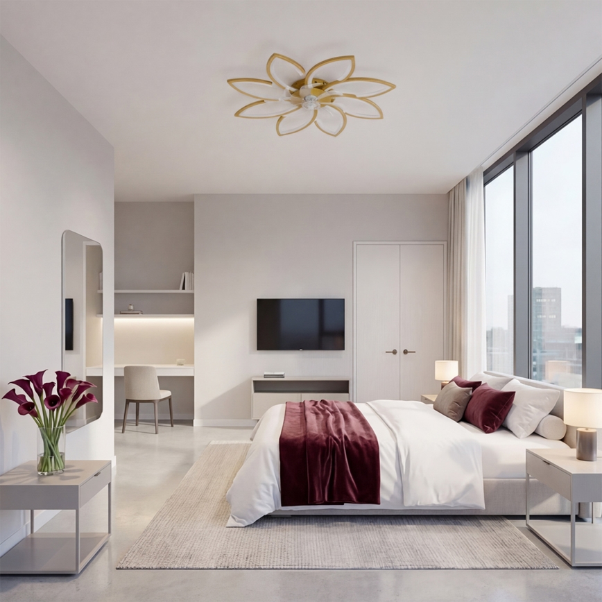 Brilagi - Ventilatore da soffitto dimmerabile LED/43W/230V 3000-6500K Ø 90 cm oro + telecomando