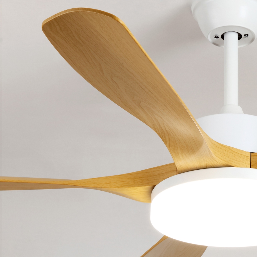 Brilagi - Ventilatore da soffitto LED dimmerabile 34W/230V 3000-6500K Ø 132 cm bianco/marrone + telecomando