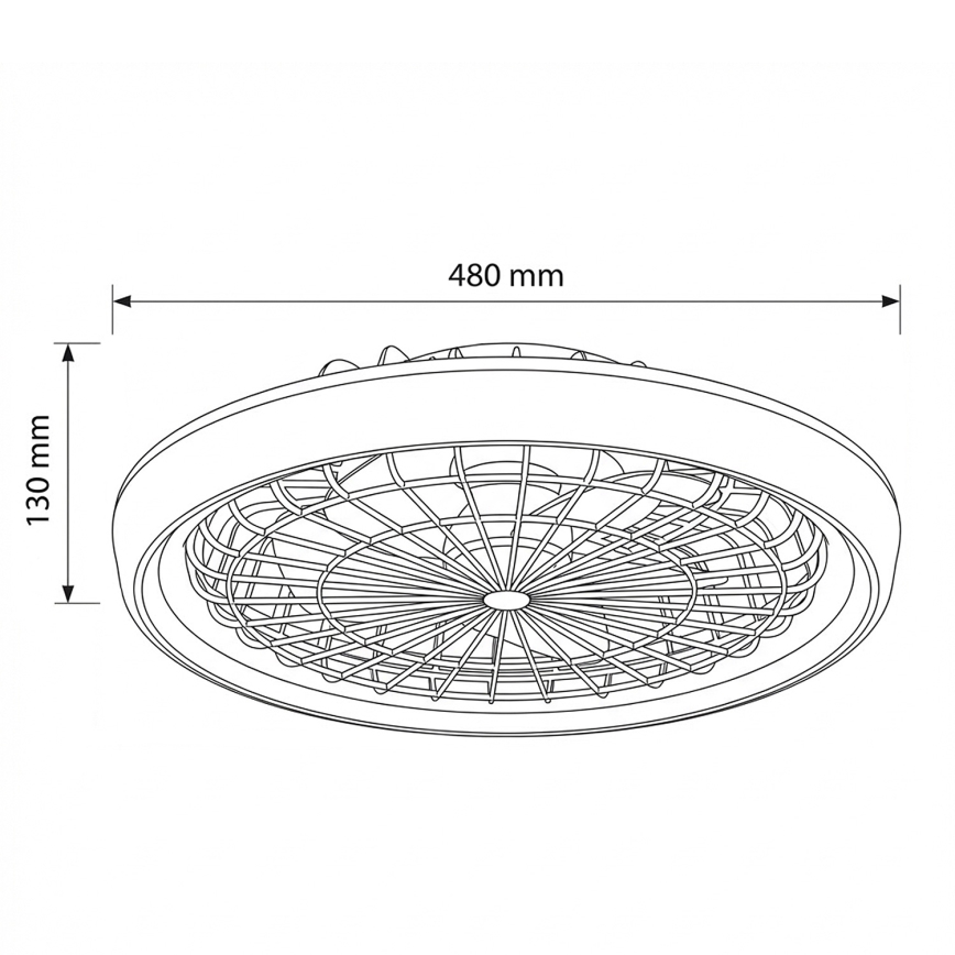 Brilagi - Ventilatore da soffitto dimmerabile con luce LED 40W/230V Ø 48 cm bianco + telecomando