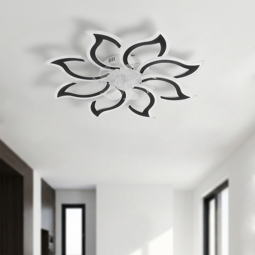 Brilagi - Ventilatore da soffitto dimmerabile con LED/44W/230V Ø 90 cm nero + telecomando