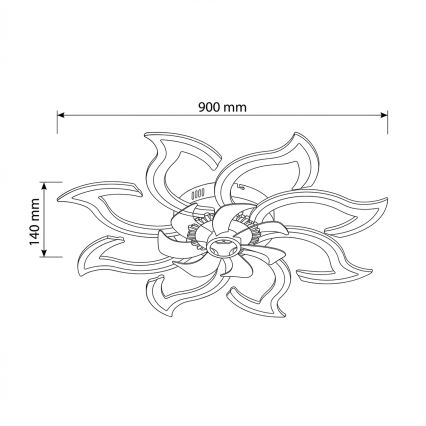 Brilagi - Ventilatore da soffitto dimmerabile con LED/44W/230V Ø 90 cm nero + telecomando