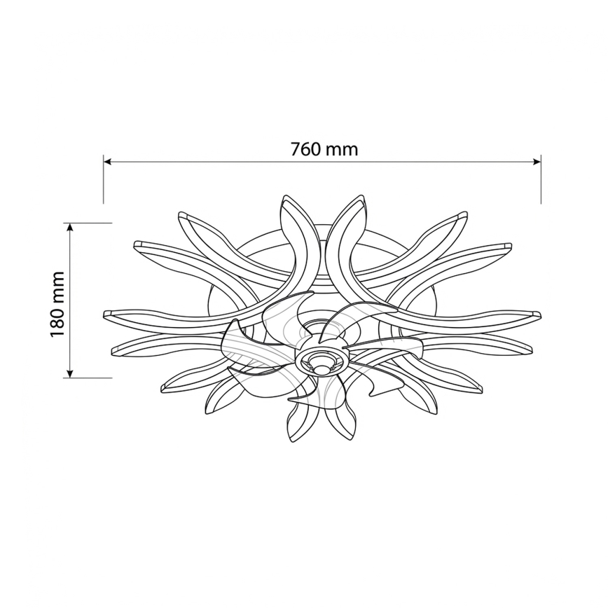 Brilagi - Ventilatore da soffitto dimmerabile a LED 70W/230V 3000-6500K Ø 76 cm nero + telecomando