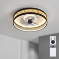 BRILAGI - Ventilatore da soffitto LED dimmerabile 34 W 230 V 3000–6500 K Ø 50 cm nero/oro + telecomando