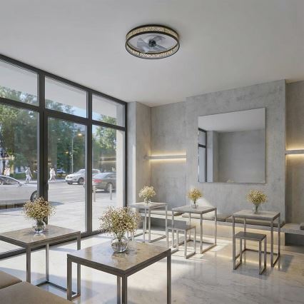 Brilagi - Ventilatore da soffitto LED dimmerabile 34 W 230 V 3000–6500 K Ø 50 cm nero/oro + telecomando