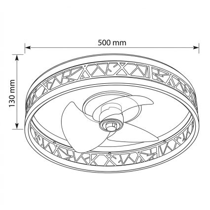Brilagi - Ventilatore da soffitto LED dimmerabile 34 W 230 V 3000–6500 K Ø 50 cm nero/oro + telecomando