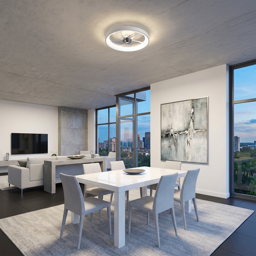 Brilagi - Ventilatore da soffitto dimmerabile LED/34W/230V diam. 50 cm bianco + telecomando