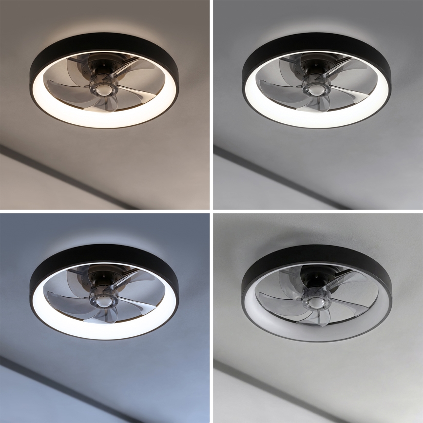 Brilagi - Ventilatore da soffitto dimmerabile a LED/34W/230V 3000-6500K Ø 50 cm nero + telecomando