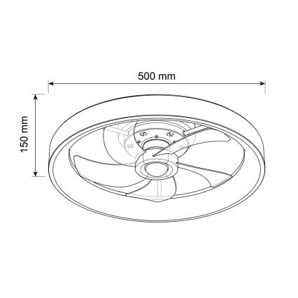 Brilagi - Ventilatore da soffitto dimmerabile a LED/34W/230V 3000-6500K Ø 50 cm nero + telecomando