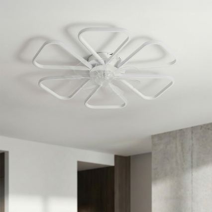 Brilagi - Ventilatore da soffitto LED dimmerabile, 38 W/230 V, 3000-6500 K, diam. 76 cm, bianco + telecomando