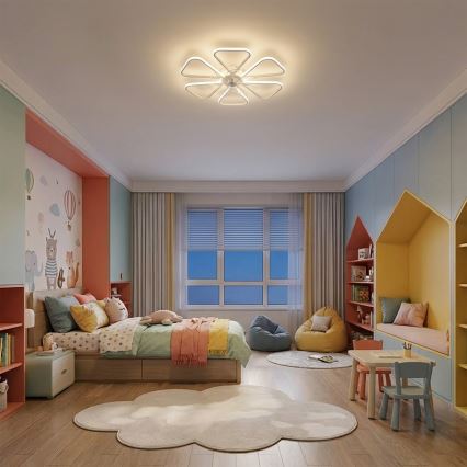 Brilagi - Ventilatore da soffitto LED dimmerabile, 38 W/230 V, 3000-6500 K, diam. 76 cm, bianco + telecomando