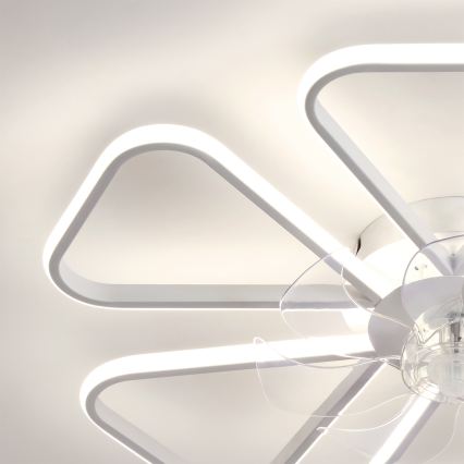 Brilagi - Ventilatore da soffitto LED dimmerabile, 38 W/230 V, 3000-6500 K, diam. 76 cm, bianco + telecomando