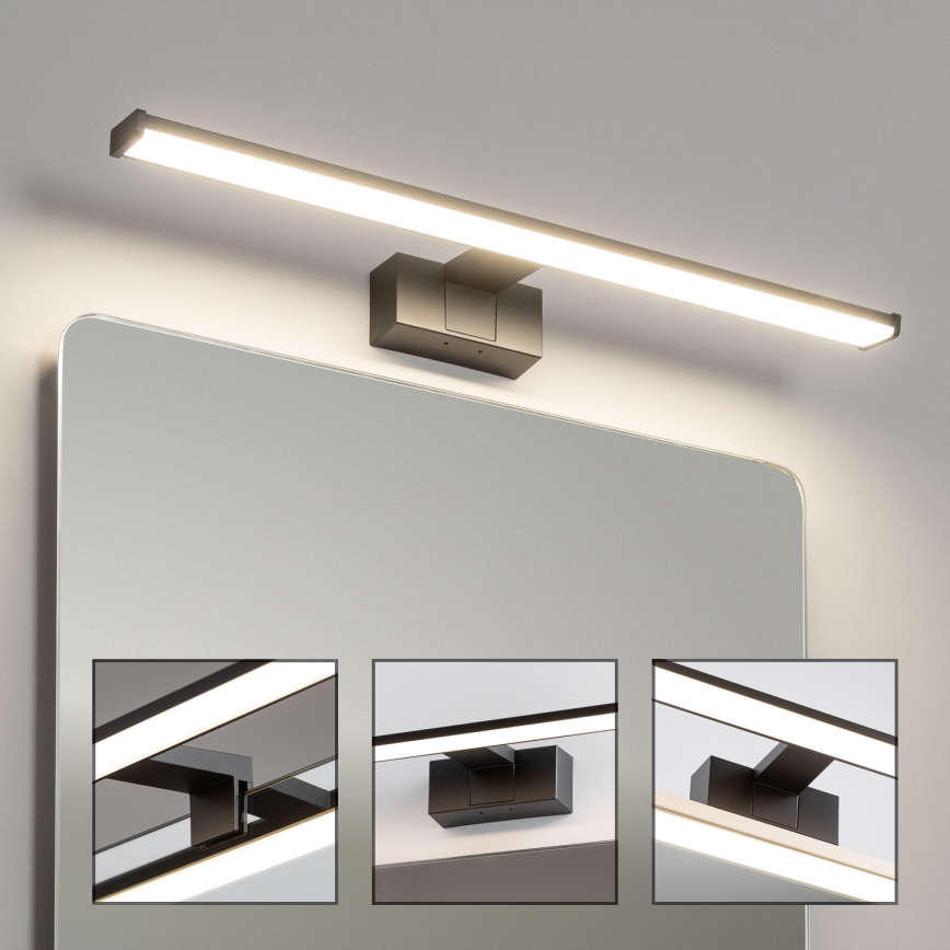 Brilagi - VESTRA Specchio da bagno con luce LED 3 in 1, 12 W, 230 V, 60 cm, IP44, nero