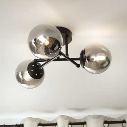 Brilagi - Vetro di ricambio per lampadario e lampada MALIVA E14 Ø 13 cm fumé