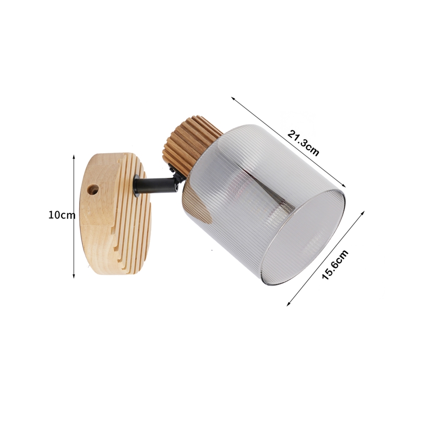 Brilagi - Wand-Spotleuchte HYGGE 1xE14/15W/230V Gummibaumholz/rauchfarben