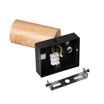 Brilagi - Wandspot mit Schalter SELE 1xGU10/30W/230V schwarz/Eichen-Dekor
