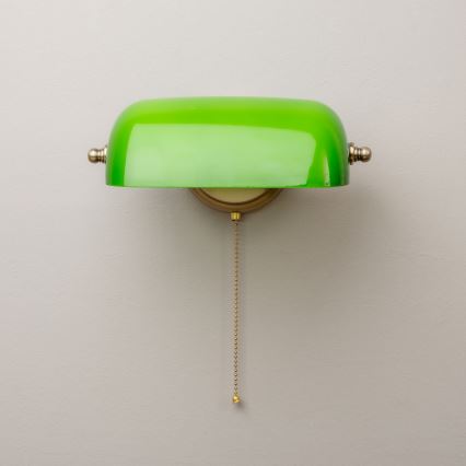 Brilagi - Wandleuchte BANK OFFICE 1xE27/60W/230V Messing/Grün