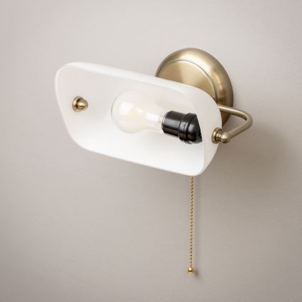 Brilagi - Wandleuchte BANK OFFICE 1xE27/60W/230V Messing/Weiß