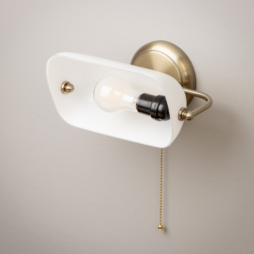 Brilagi - Wandleuchte BANK OFFICE 1xE27/60W/230V Messing/Weiß