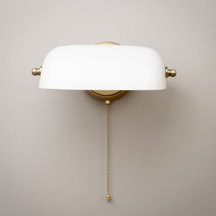 Brilagi - Wandleuchte BANK OFFICE 1xE27/60W/230V Messing/Weiß