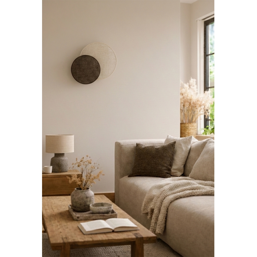 Brilagi - Wandleuchte CIRCLES 1xE27/60W/230V Ø 35 cm cremefarben/braun