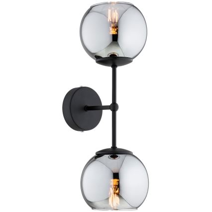 Brilagi - Wandleuchte DIOR 2xE27/60W/230V schwarz/rauchgrau