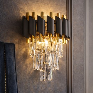 Brilagi - Wandleuchte ECLIPSE 2xE14/10W/230V schwarz/gold